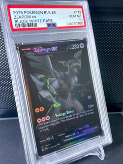 2025 Pokemon Blk En Black Bolt Zekrom EX Black White Rare #172 Gem Mint PSA 10 - Image 2