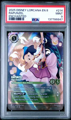 2025 DISNEY LORCANA EN 8-REIGN OF JAFAR ENCHANTED RAPUNZEL - HIGH CLIMBER PSA 9 - Image 1