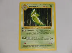 1999 Pokemon Game Base Set 1st Edition Shadowless #54 Metapod - Image 1
