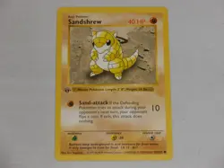 1999 Pokemon Game Base Set 1st Edition Shadowless #62 Sandshrew - Image 1