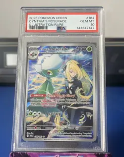 2025 Pokemon Destined Rivals Cynthia's Roserade Illustration Rare PSA 10 184/182 - Image 1