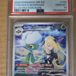 Pokemon Cynthia's Roserade 184/182 Destined Rivals Illustration Rare PSA 10 Holo - Image 1