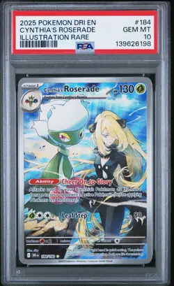 Pokemon Cynthia's Roserade 184/182 PSA 10 Destined Rivals Illustration Rare - Image 1
