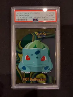 PSA 10 Bulbasaur Clear Card 2000 Topps Pokemon - Image 1
