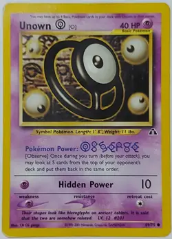 Unown O 69/75 Pokemon Card - Neo Discovery - Common - Unlimited - VG-EX - Image 1