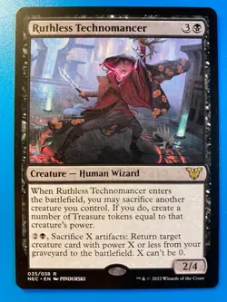 MTG 1x Ruthless Technomancer # 35 Commander: Kamigawa Neon Dynasty Magic x1 NM - Image 1