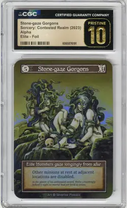 Sorcery: Contested Realm (Alpha), Stone-gaze Gorgons (foil), CGC 10 Pristine - Image 1