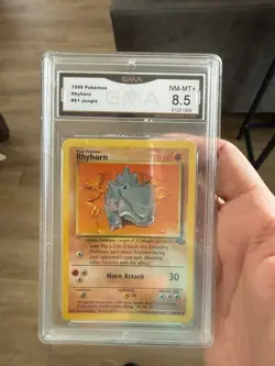 1999 Pokemon Jungle Rhyhorn 61/64 Jungle Regular GMA 8.5 - Image 1