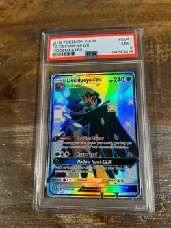 POKEMON 2019 Sun Moon Full Art DECIDUEYE GX Hidden Fates SV47 PSA 9 Mint RARE 2 - Image 1