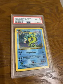 First Edition 1999 Pokemon Base Set 6/102 Gyarados Holo PSA NM-MT 8 - Image 3