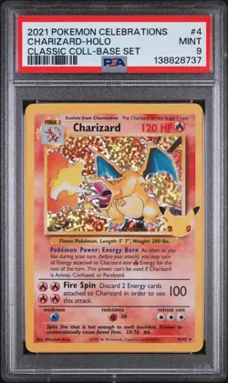 2021 POKEMON CELEBRATIONS CLASSIC COLL #4 CHARIZARD-HOLO PSA 9 - Image 1