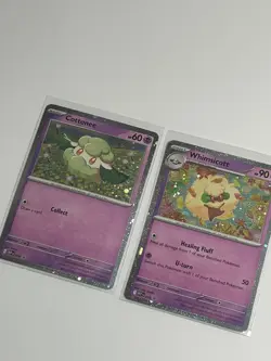 Cottonee MEP018, Whimsicott MEP019 Phantasmal Flames Black Star Promos NM - Image 2