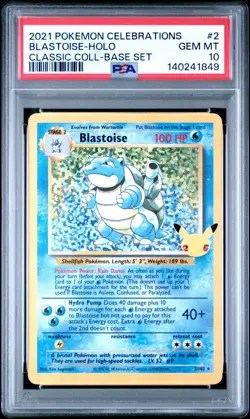 PSA 10 2021 Pokemon Celebrations Blastoise Classic Collection - Image 1