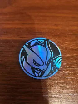Pokemon TCG Collectible Coin - MEGA MEWTWO X, Blue Mirror Holo - Image 1