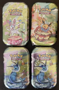 Pokemon TCG Scarlet & Violet Prismatic Evolutions Sealed Mini Tin Lot Of 4 New - Image 1