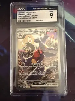 Pokemon Destined Rivals Cynthia's Garchomp EX 232/182 CGC 9 Sir English 2025 - Image 2