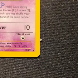 Pokemon 1st Edition Neo Destiny Unown H Non-Holo Rare #28 Excellent condition - Image 5