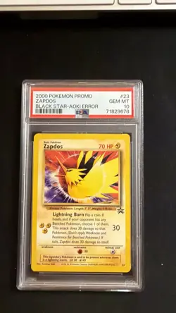 2000 Pokemon Promo #23 Zapdos Black Star Aoki Error PSA 10 GEM MINT - Image 1