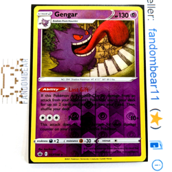 Gengar REVERSE HOLO RARE card 057/198 SWSH Chilling Reign 2021 Pokemon LP - Image 1