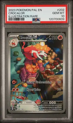 2023 POKEMON PAL EN-PALDEA EVOLVED ILLUSTRATION RARE #202 CROCALOR PSA 10 - Image 1