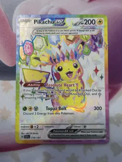 Pokemon TCG Pikachu EX Ultra Rare Holo Card 219/191 Surging Sparks - Image 1