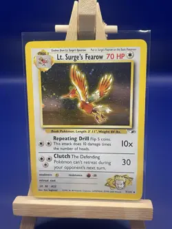 Pokemon TCG Lt. Surge's Fearow Card 7/132 Gym Heroes Holo MP - Image 1