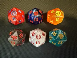 Magic The Gathering MTG Spindown D20 Life Counter Dice Lot Of 6 Oversized - Image 1