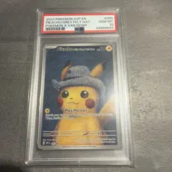 2023 Pokemon Pikachu Van Gogh Grey Felt Hat Promo SVP EN #085 PSA 10 GEM MINT - Image 1