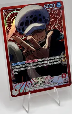 One Piece Card Game Trafalgar Law OP14-001 Leader Holo 5000 Power NM - Image 3
