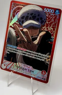 One Piece Card Game Trafalgar Law OP14-001 Leader Holo 5000 Power NM - Image 5