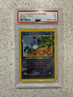 Pokemon TCG Marill Southern Islands 11 Reverse Holo Promo PSA 3 - Image 1