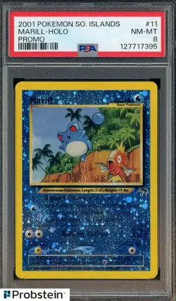 2001 Pokemon Southern Islands Promo #11 Marill Holo PSA 8 NM-MT - Image 1