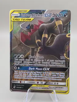 Pokemon TCG Umbreon & Darkrai GX Holo Card 125/236 Sm-Unified Minds Tag Team - Image 1