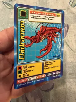 Ebidramon BO-18 1st Edition Vintage Series 1 Booster Bandai Digimon Card LP - Image 2