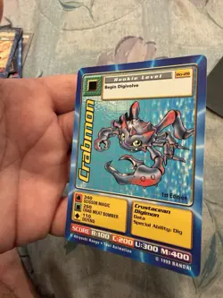 Bandai Digimon Trading Card Series 1 Crabmon Bo-28 1st Edition - Image 3