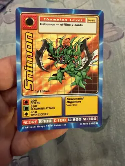 Snimon Bo-25 1ST EDITION Digimon Card Champion Digi-Battle CCG 1999 Bandai Toei - Image 1