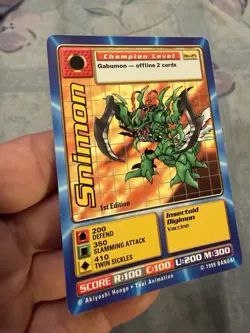 Snimon Bo-25 1ST EDITION Digimon Card Champion Digi-Battle CCG 1999 Bandai Toei - Image 3