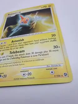 DAMAGED Pokemon Rotom Card 7/106 Holo Rare Great Encounters - Image 5