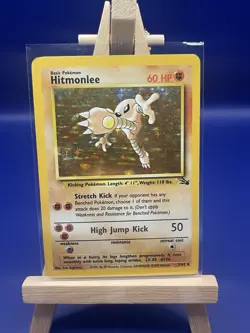 Pokemon TCG Hitmonlee Fossil Holo Rare Card 7/62 - Image 1