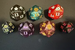 Magic The Gathering MTG Spindown D20 Life Counter Dice Lot Of 5 Oversized - Image 1