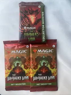 Magic the Gathering: MtG - Brothers War Collector Booster & 2 Set Booster Packs 195166151236 - Image 1