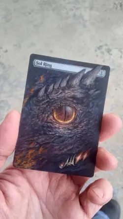MtG Sol Ring Full Magic Altered Hand Painted Art Original Alter Dragon - Image 1