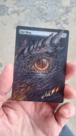 MtG Sol Ring Full Magic Altered Hand Painted Art Original Alter Dragon - Image 2