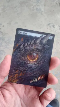 MtG Sol Ring Full Magic Altered Hand Painted Art Original Alter Dragon - Image 3