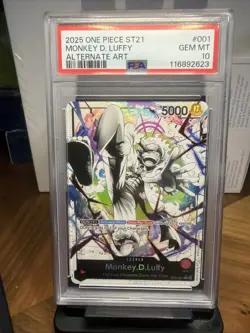 One Piece ST21-001 Monkey D Luffy Gear 5 Starter Deck 21 Alt Art Parallel PSA 10 - Image 1