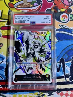One Piece Monkey.D.Luffy ST21-001 Leader Alternate Art Gear 5 PSA 10 Gem Mint - Image 1