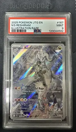 2025 Pokemon SV Journey Together JTG EN N's Reshiram #167/159 PSA 9 - Image 1
