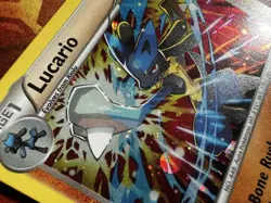 Lucario XY140 Cosmos Holo Black Star Promo 2016 Pokemon TCG Mini Swirl on Nose - Image 2