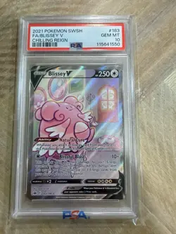 2021 POKEMON SWORD & SHIELD CHILLING REIGN #183 FULL ART/BLISSEY V PSA 10 - Image 1