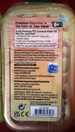 Factory Sealed DRAGONITE VILEPLUME Pokemon 151 Collection Mini Tin Booster Packs - Image 2